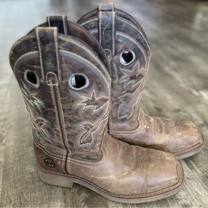 Double-H Haddie Women's 11" Leather Comp Safety Toe Western Boot Brown Size 9 M